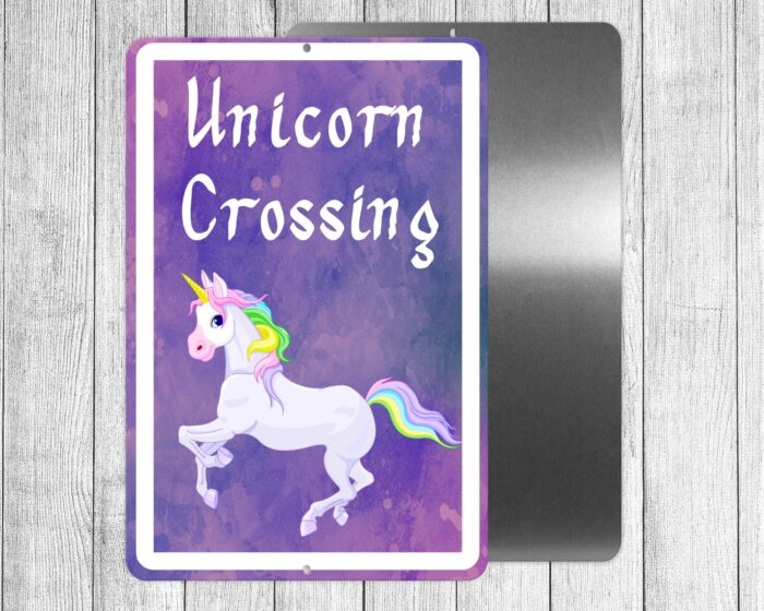 Unicorn crossing, funny sign